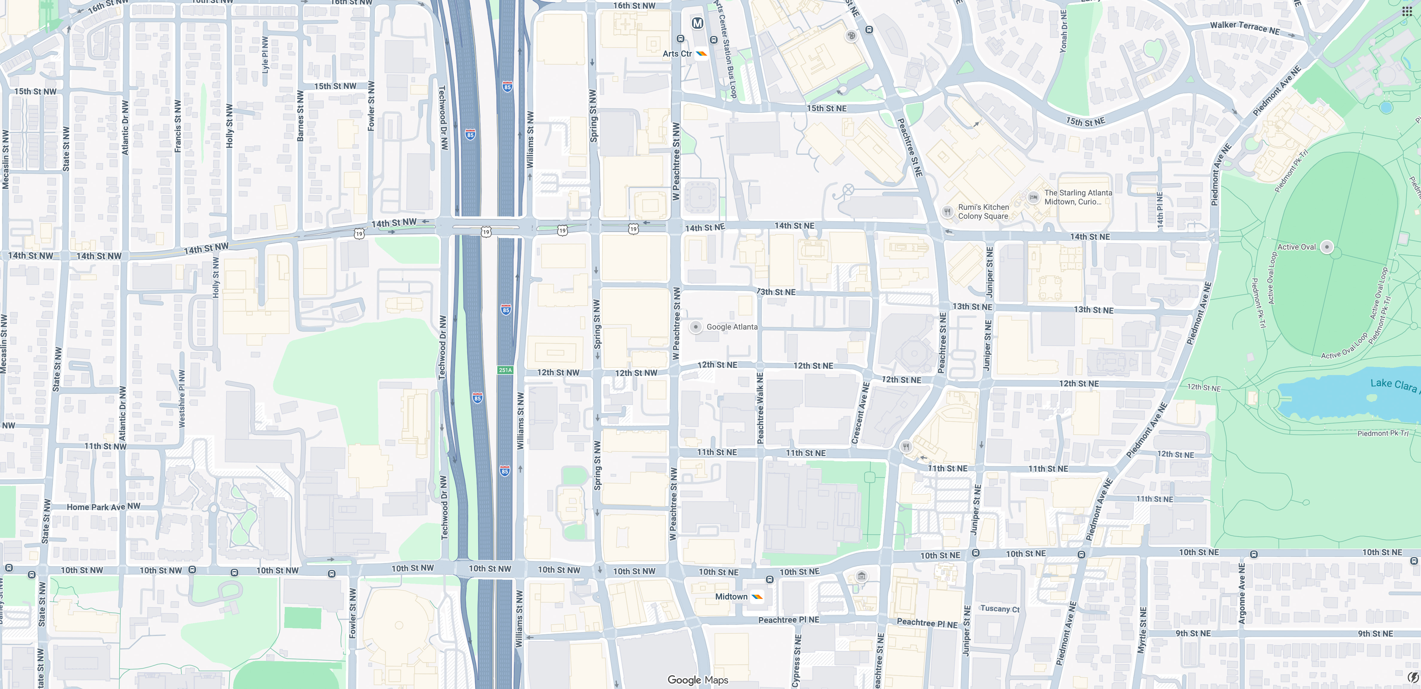 Map of participating Midtown venue locations